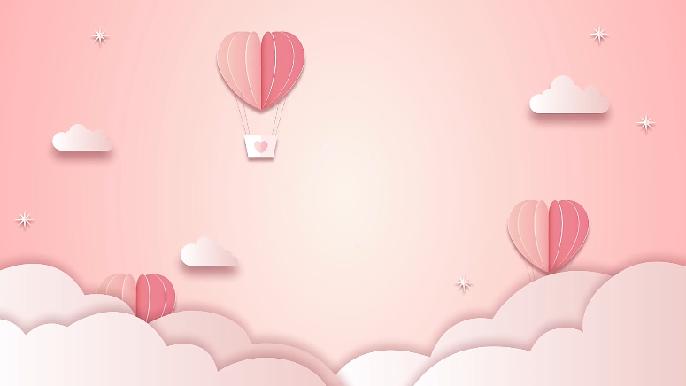 粉色热气球卡通视频素材