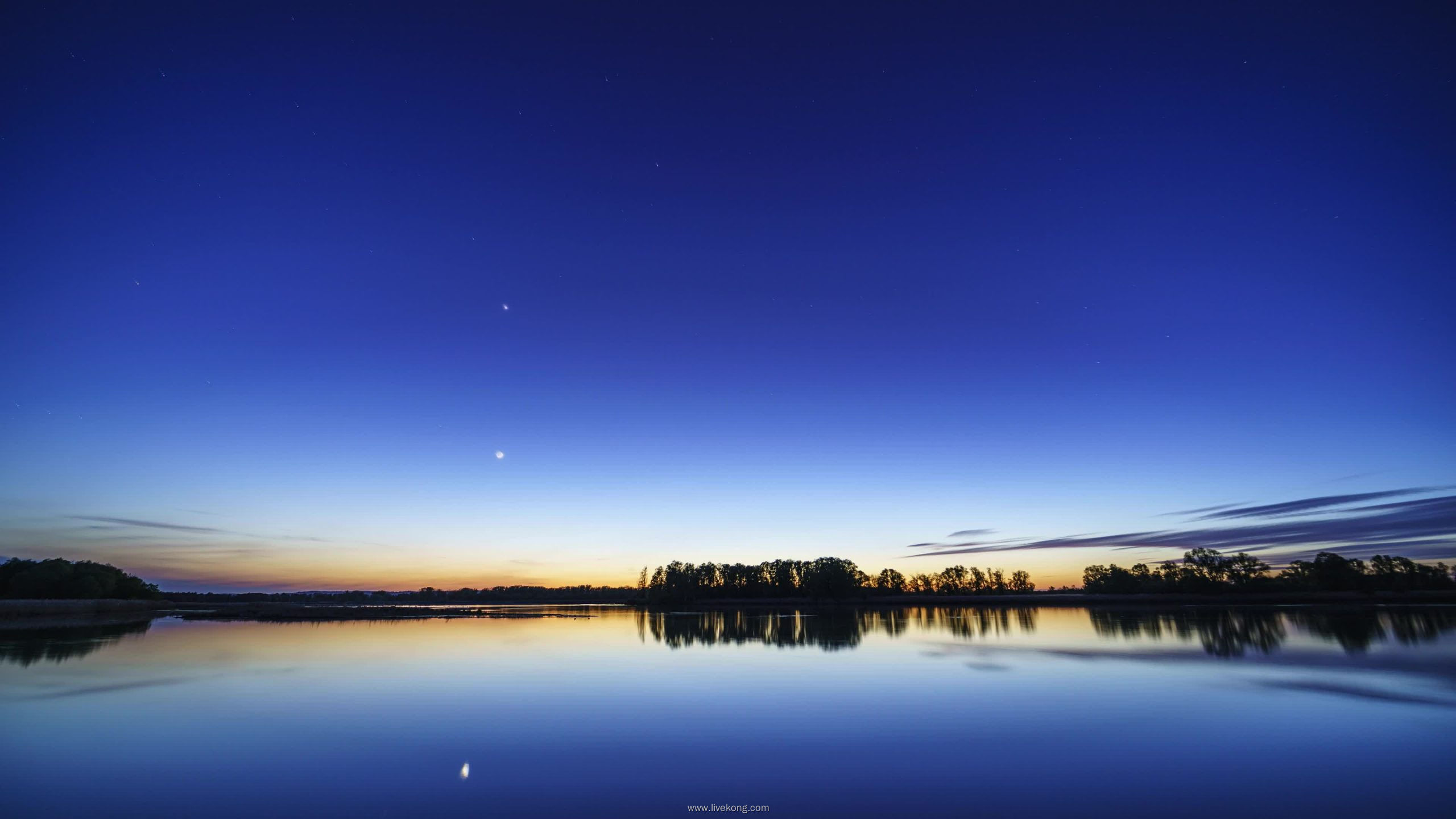 实拍大海夜晚星空