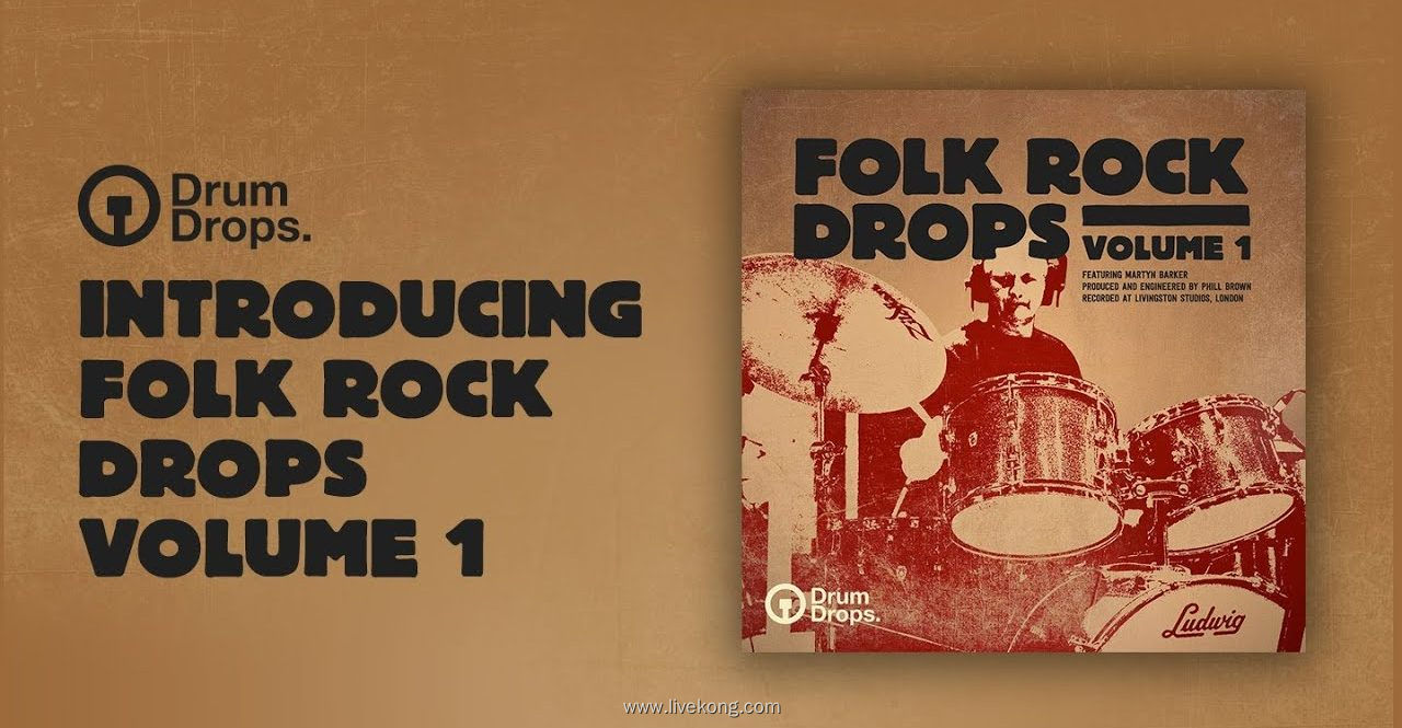 DrumDrops Folk Rock Drops Vol 1 Complete Bundle 民谣摇滚鼓捆绑包