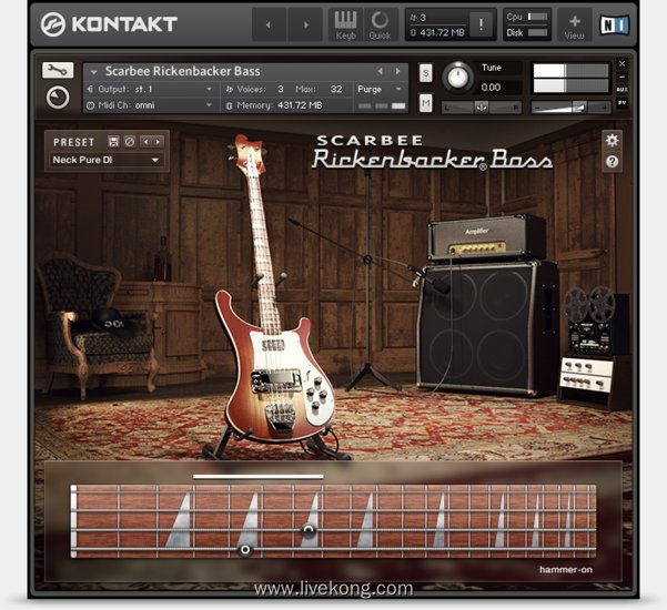 Native Instruments Scarbee Rickenbacker Bass v1.2.0 KONTAKT 摇滚贝司